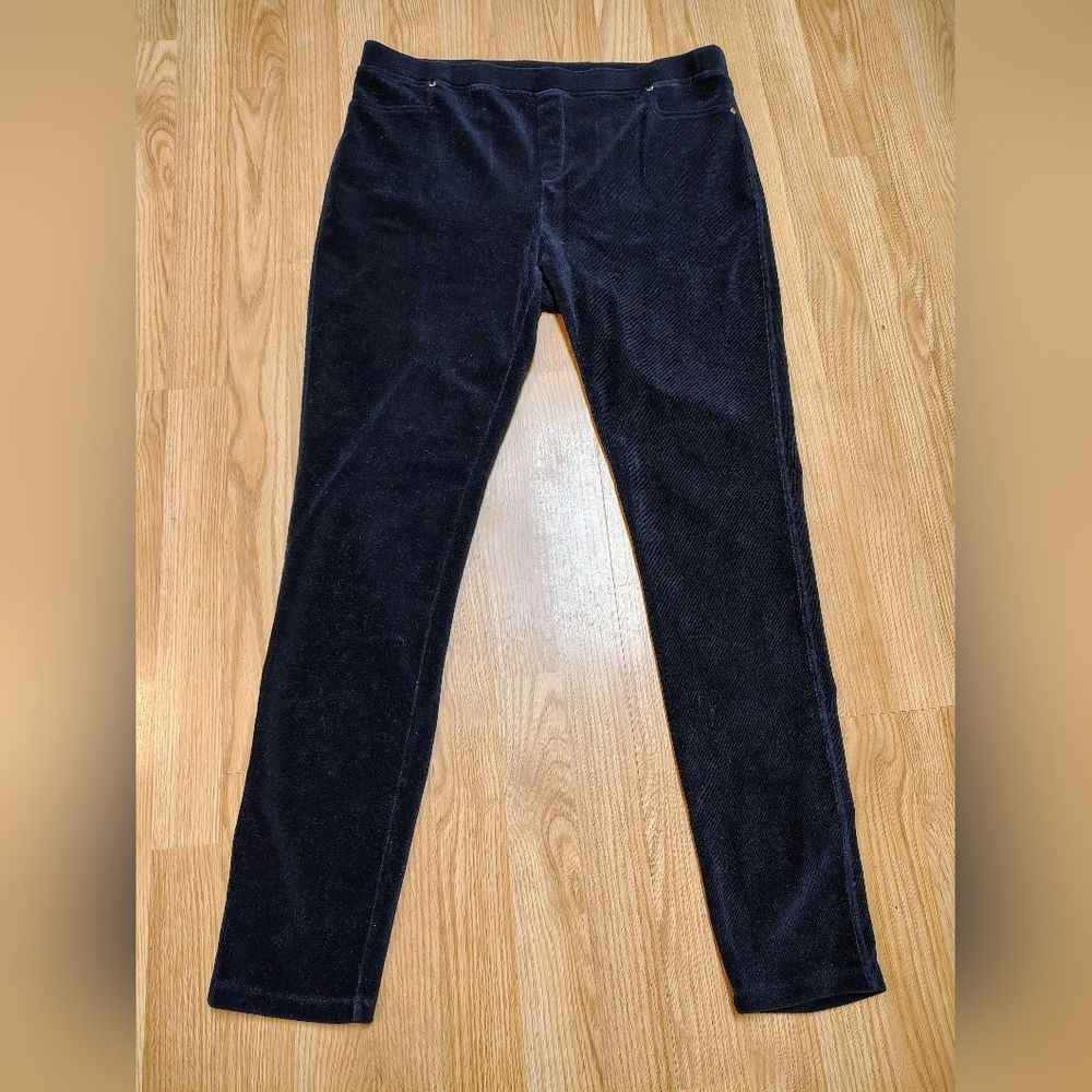 Calvin Klein Women's Black Cordaroy Pull On Trousers Size XL